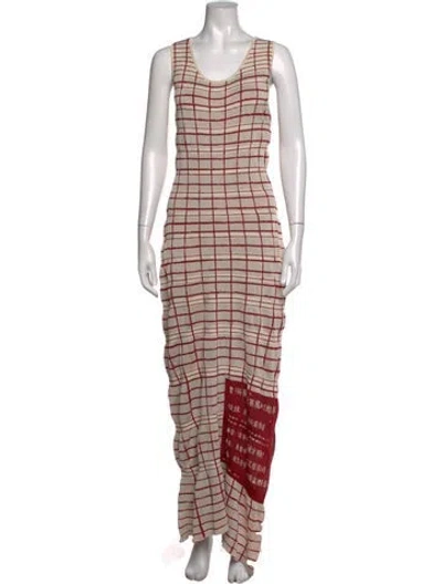 Pre-owned Ph5 Plaid Print Long Dress In Multicolor