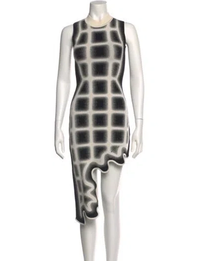 Pre-owned Ph5 Plaid Print Midi Length Dress W/ Tags In White