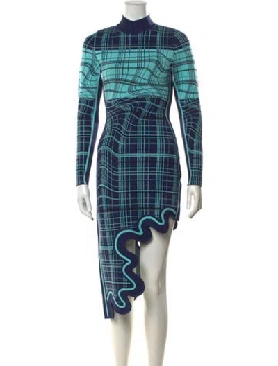 Pre-owned Ph5 Plaid Print Mini Dress In Blue