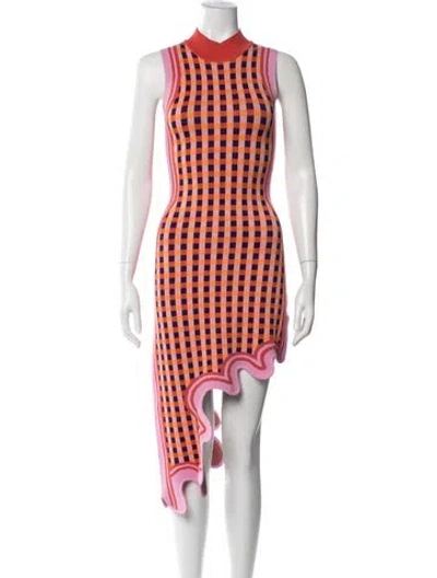 Pre-owned Ph5 Plaid Print Mini Dress In Blue