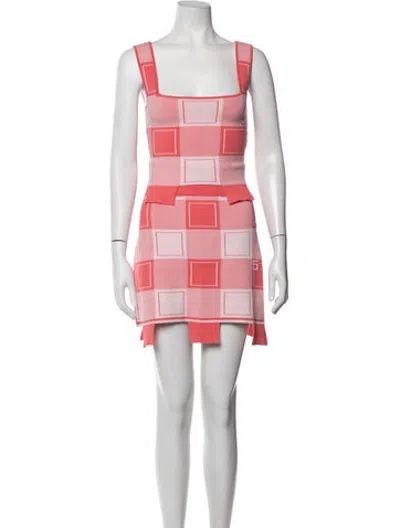 Pre-owned Ph5 Plaid Print Skirt Set In Pink