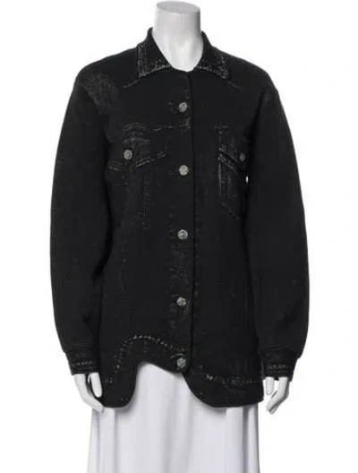 Pre-owned Ph5 Printed Denim Jacket In Black