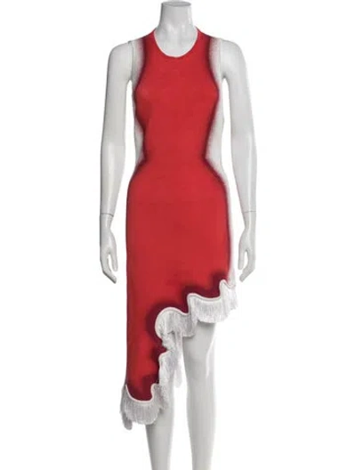 Pre-owned Ph5 Printed Knee-length Dress In Red
