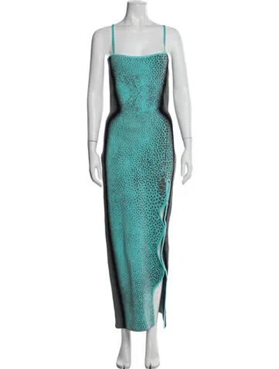Pre-owned Ph5 Printed Long Dress In Blue