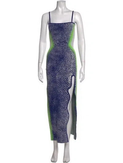 Pre-owned Ph5 Printed Long Dress In Blue