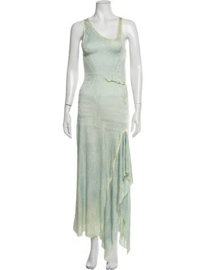 Pre-owned Ph5 Printed Long Dress In Green