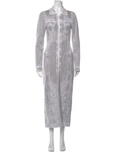 Pre-owned Ph5 Printed Long Dress In Grey