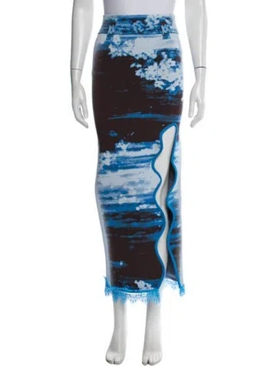 Pre-owned Ph5 Printed Long Skirt W/ Tags In Blue/white