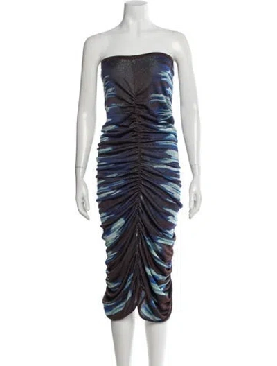 Pre-owned Ph5 Printed Midi Length Dress In Blue