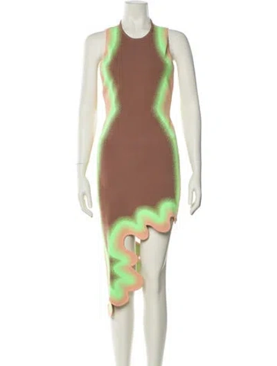 Pre-owned Ph5 Printed Midi Length Dress In Green