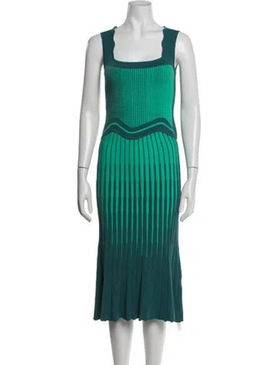 Pre-owned Ph5 Printed Midi Length Dress In Green
