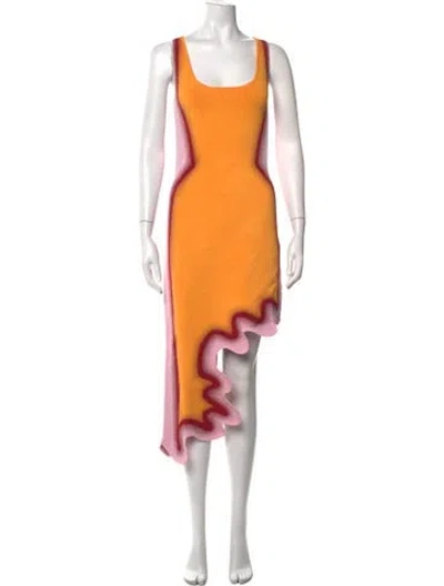 Pre-owned Ph5 Printed Midi Length Dress In Orange