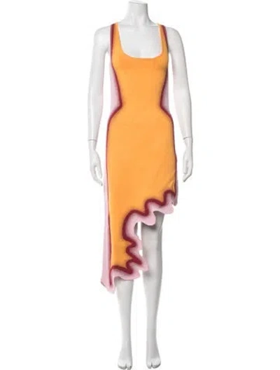 Pre-owned Ph5 Printed Midi Length Dress W/ Tags In Orange