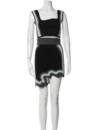 Pre-owned Ph5 Printed Skirt Set In Black