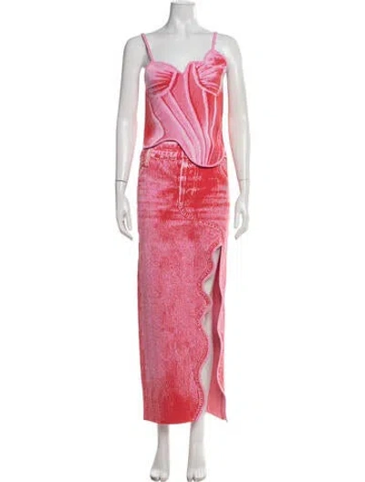 Pre-owned Ph5 Printed Skirt Set In Pink