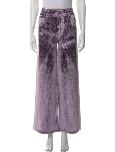 Pre-owned Ph5 Printed Wide Leg Pants W/ Tags In Purple