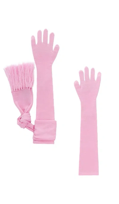 Ph5 Remy Merino Wool Long Gloves In Sunset Pink