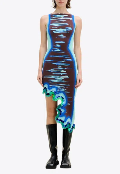 Ph5 Robin Reversible Wavy Dress With Sequins In Brown