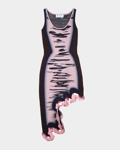 Ph5 Robin Wavy High-low Reversible Midi Dress In Multi