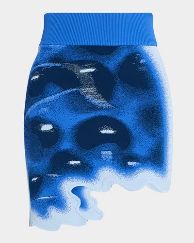 Ph5 Salem Wavy Asymmetric Mini Skirt In Blue