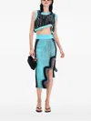 Ph5 Snakeskin-print Asymmetrical Top In Black