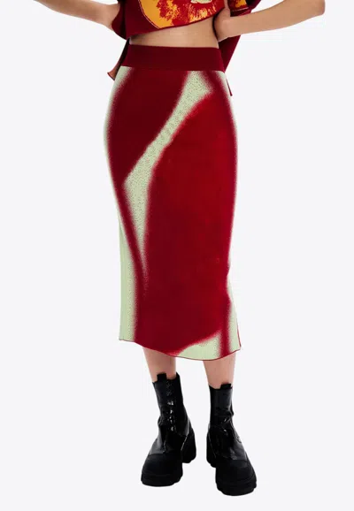 Ph5 Sophie Cherry-print Midi Skirt In Red