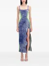 Ph5 Spot-print Side-split Dress In Blue