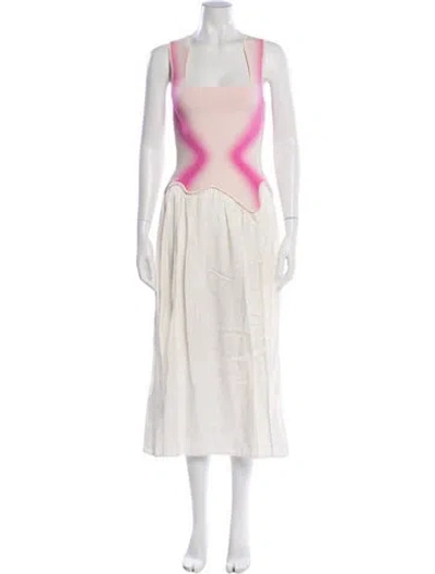 Pre-owned Ph5 Square Neckline Long Dress W/ Tags In Pink