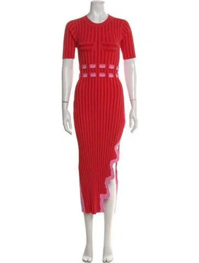 Pre-owned Ph5 Striped Long Dress In Red