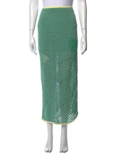 Pre-owned Ph5 Striped Long Skirt W/ Tags In Green