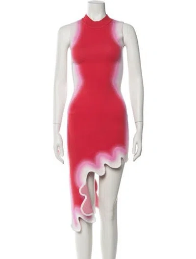 Pre-owned Ph5 Striped Midi Length Dress In Red