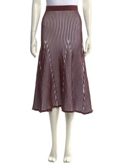 Pre-owned Ph5 Striped Midi Length Skirt In Brown