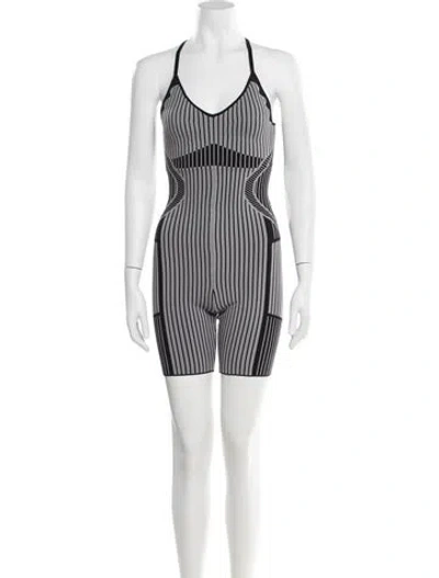 Pre-owned Ph5 Striped Scoop Neck Romper In Multi