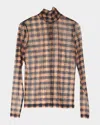 Ph5 Sulley Plaid Turtleneck Top In Black