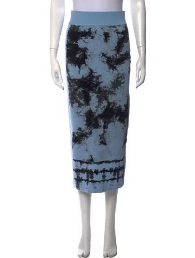 Pre-owned Ph5 Tie-dye Print Long Skirt In Blue