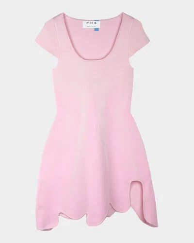Ph5 Tina Asymmetric Wavy Mini Dress In Pink