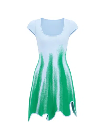 Ph5 Tina Wavy-hem A-line Mini Dress In Green