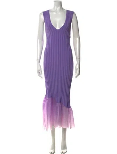 Pre-owned Ph5 V-neck Midi Length Dress In Purple