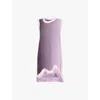 Ph5 Womens Lavender Daisy A-line Fringe-embellished Stretch-recycled-viscose Blend Mini Dress In Lavender