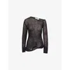 Ph5 Womens Black Pixie Alpaca Wavy Alpaca-blend Top In Black