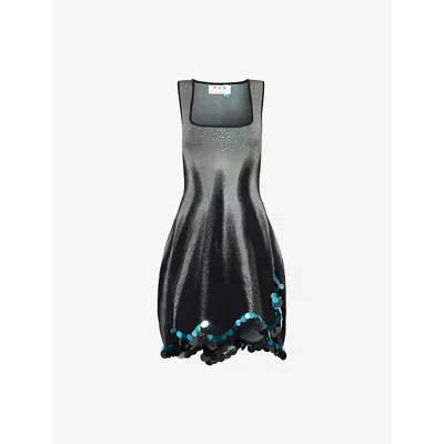Ph5 Womens  Alyssa Sequin-embellishment Stretch-recycled-viscose Blend Mini Dress In Black