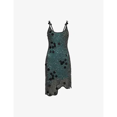 Ph5 Womens Black Metallic Bindi Sequin-embellishment Knitted Mini Dress