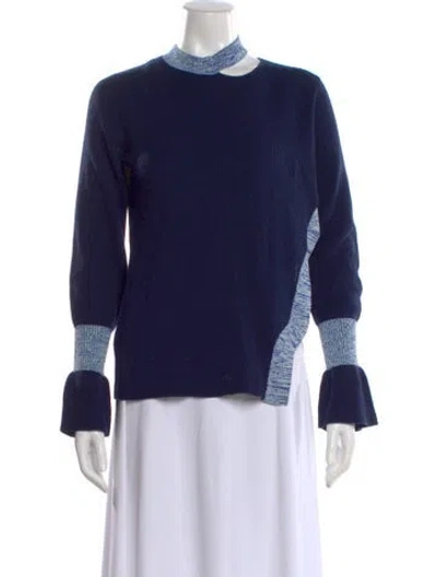 Pre-owned Ph5 Wool Mock Neck Sweater In Blue