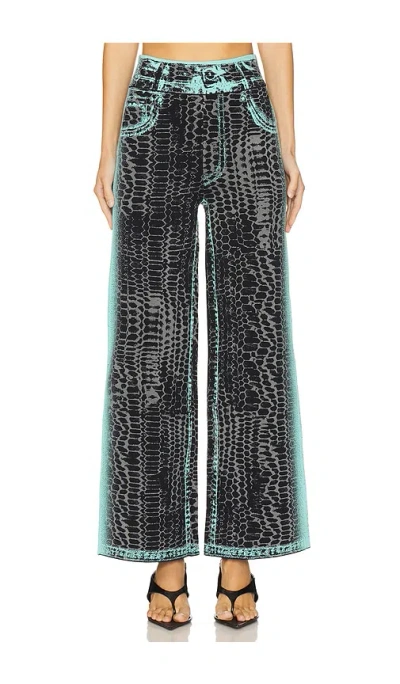 Ph5 Zahra Wide Leg Pants In Black,teal