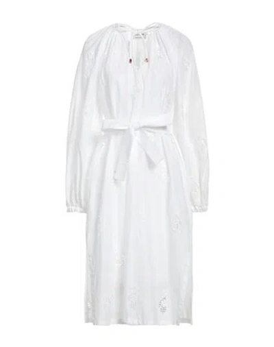Phaeonia Woman Midi Dress White Size 10 Cotton, Polyester