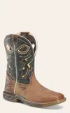 Phantom Double H Men's Tan And Evergreen Leather Square Composite Toe Work Boot In Multi