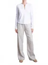 Pharaoh Casey Wide-leg Pull-on Pant In Cement Linen In Multi