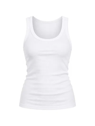 Pharaoh Cass Ribbed Tank Top In White