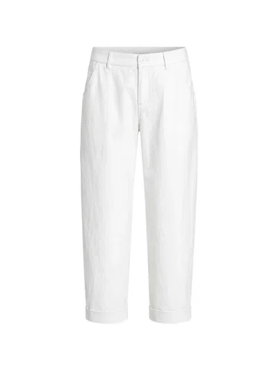 Pharaoh Claire Turn-up Trousers In White