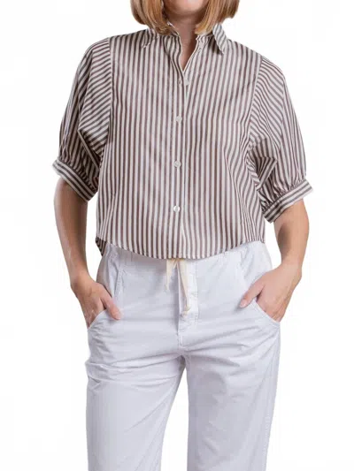 Pharaoh Claude Crop Shirt In Porto Stripe In Multi